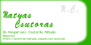 matyas csutoras business card